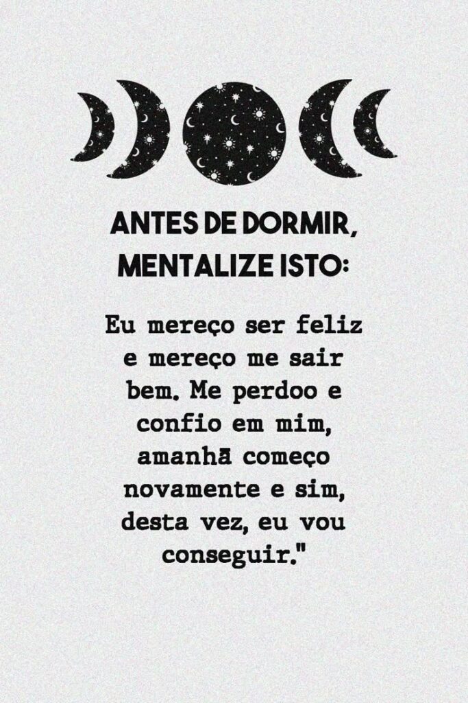 Pensamentos para dormir mentalizando ou memorizando e prosperar