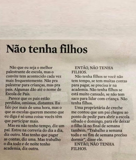 Conselho que eu levo para a vida