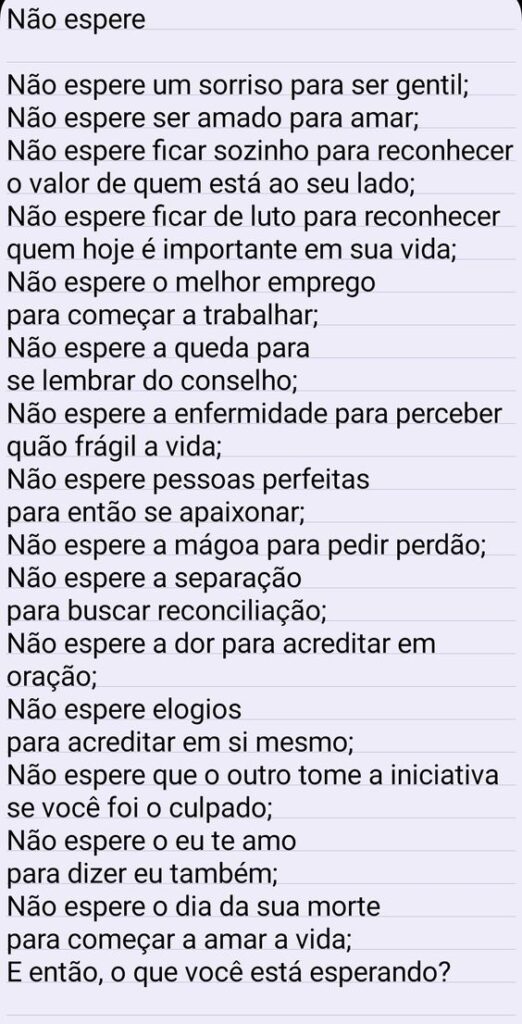 Conselho que eu levo para a vida