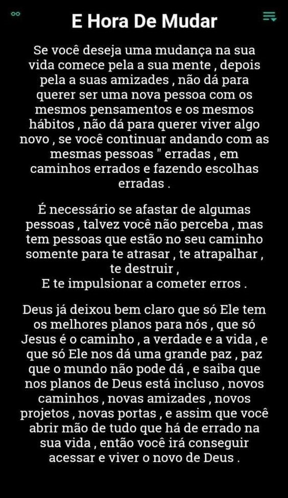 É hora de mudar