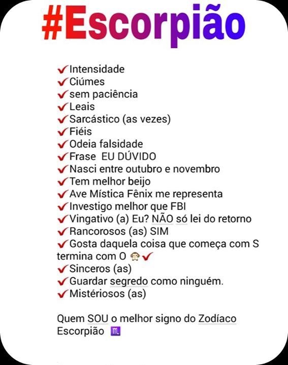 Escorpião é o nome do meu signo