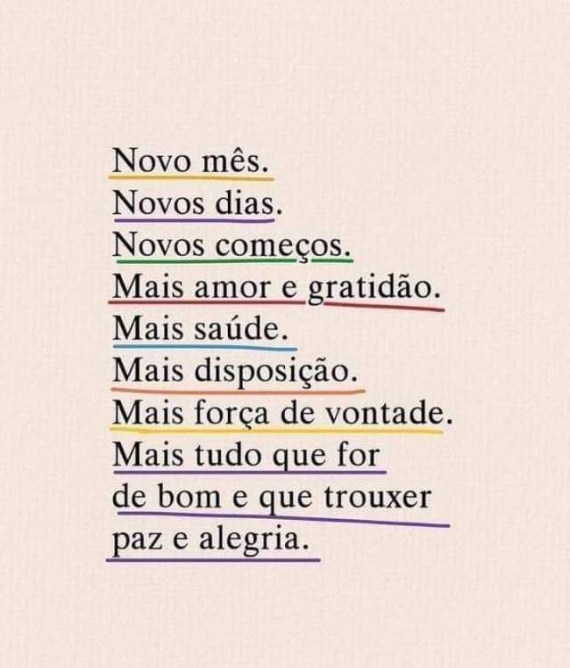 Seja bem vindo novo mês