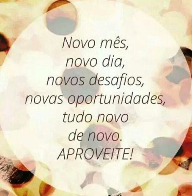 Seja bem vindo novo mês
