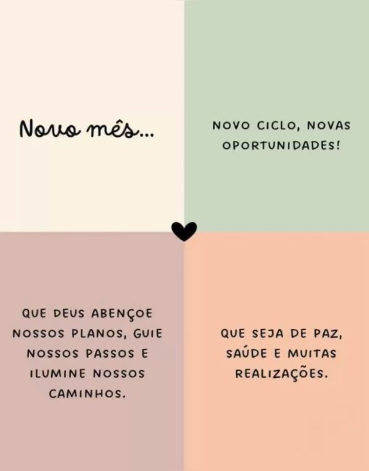 Seja bem vindo novo mês