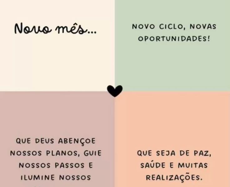 Seja bem vindo novo mês