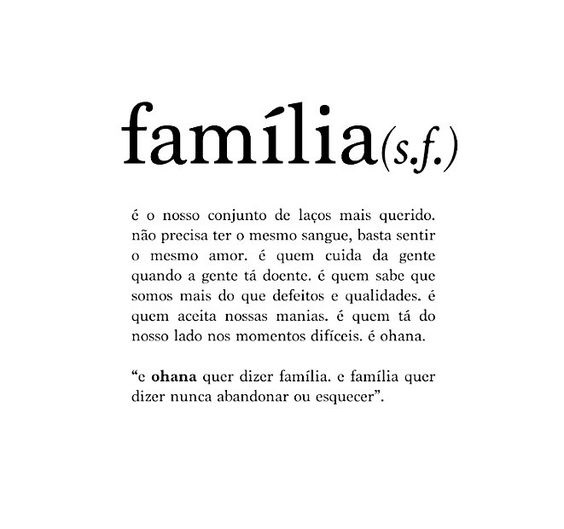 'familia é conjunto de laço querido'