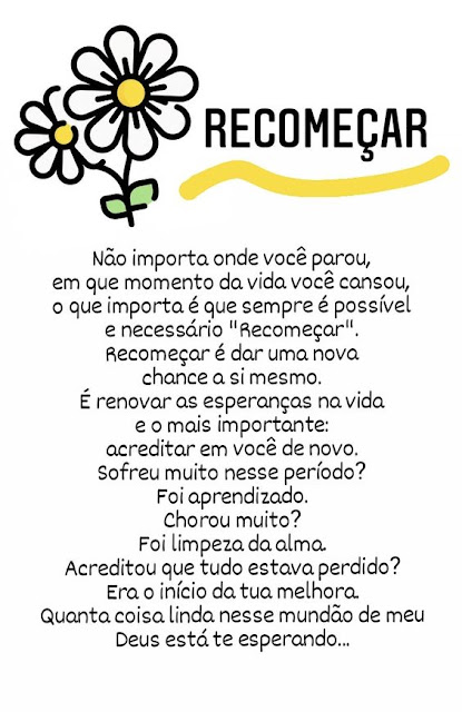 Recomece → Não importa onde você parou