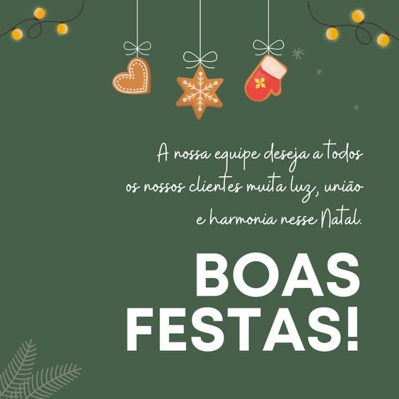 'nossa equipe deseja boas festas'