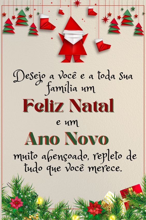 'feliz natal e ano novo para toda familia'