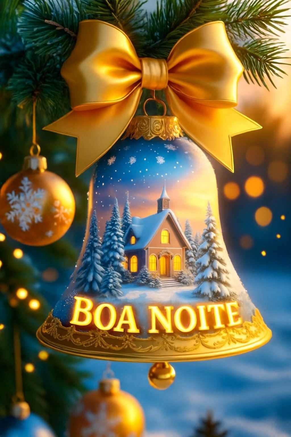 Encantada notificação de boa noite para compartilhar na véspera de Natal.