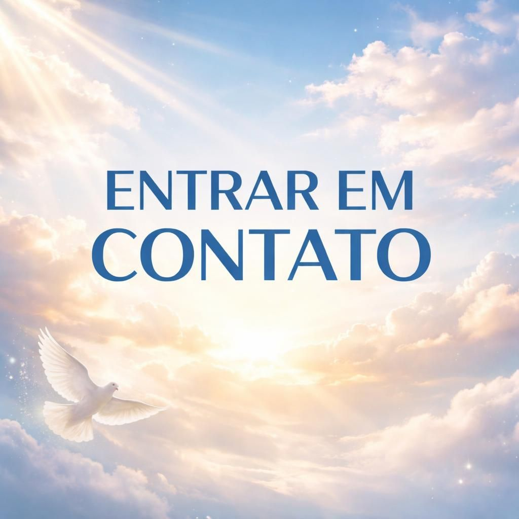 Agradável ilustração com céu iluminado e a frase Entrar em contato para falar com a administração do site Glória Deus.