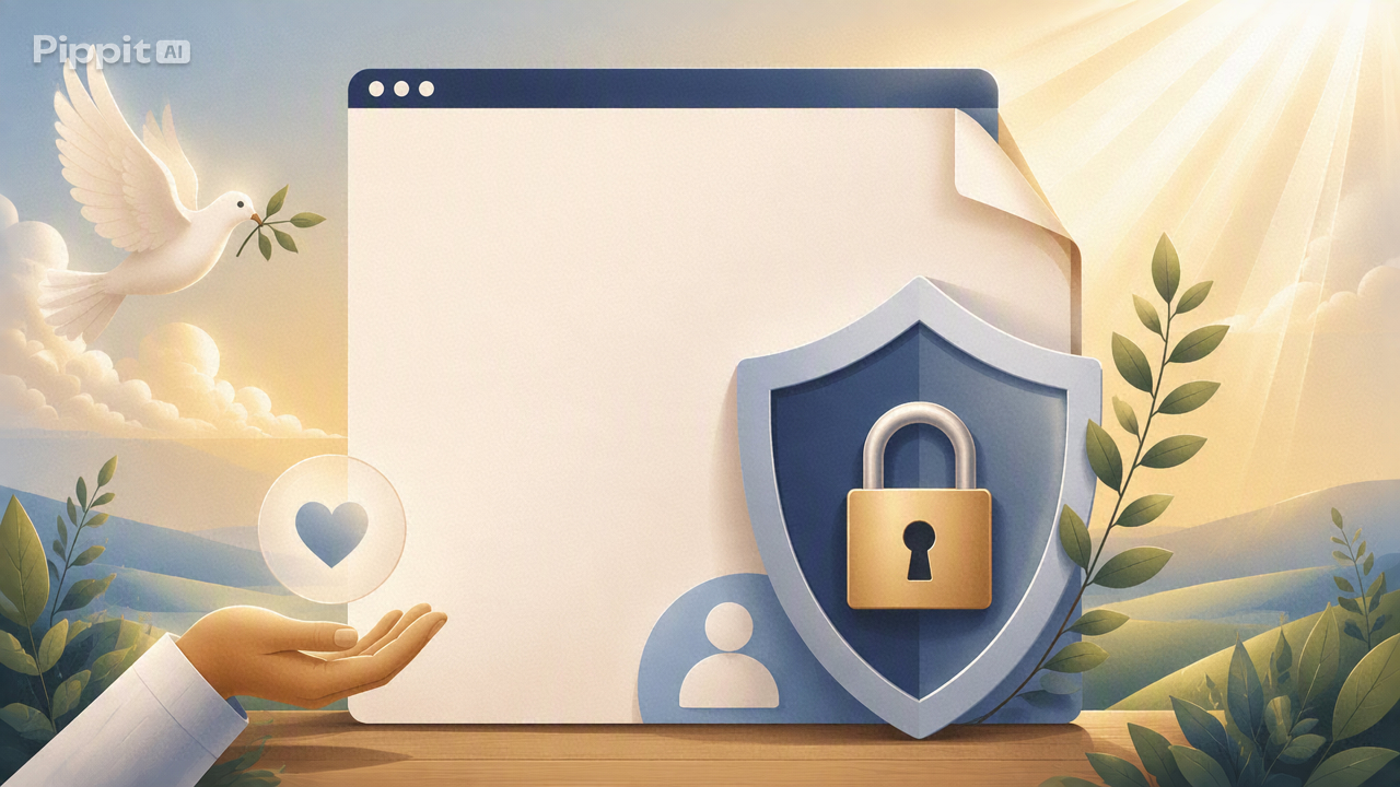 Ilustracao discreta sobre politica de privacidade protecao de dados e seguranca do site